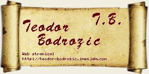 Teodor Bodrožić vizit kartica
